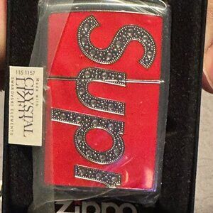 NEW Supreme Swarovski Zippo - Red